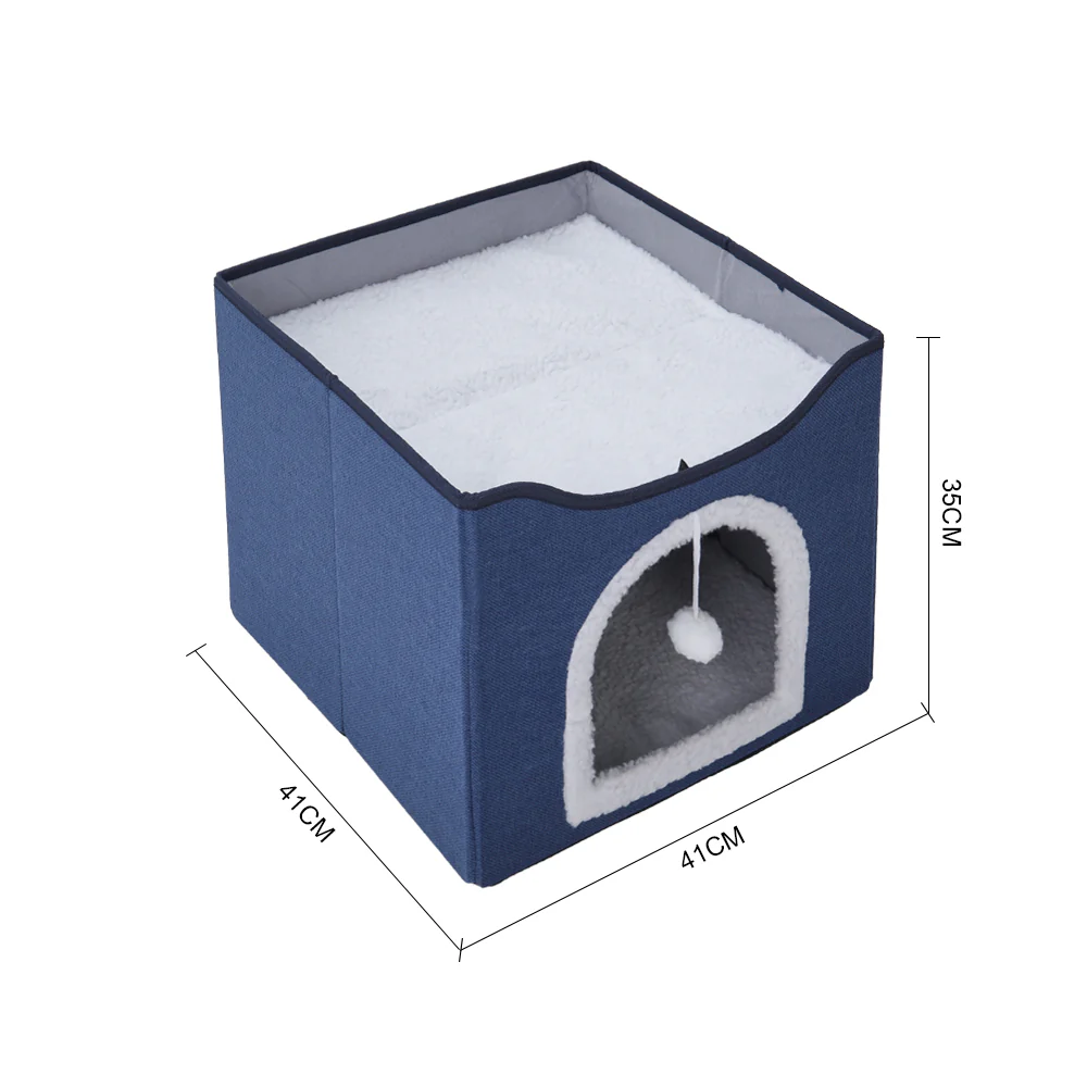 Livingandhome Foldable Multifunctional Cat Bed With Scratching Pad - Image 5