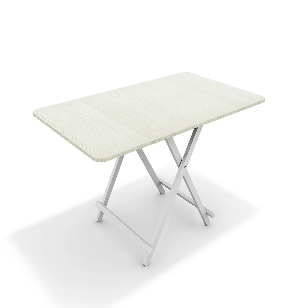 Livingandhome Folding Wooden Dining Table 100x60cm White