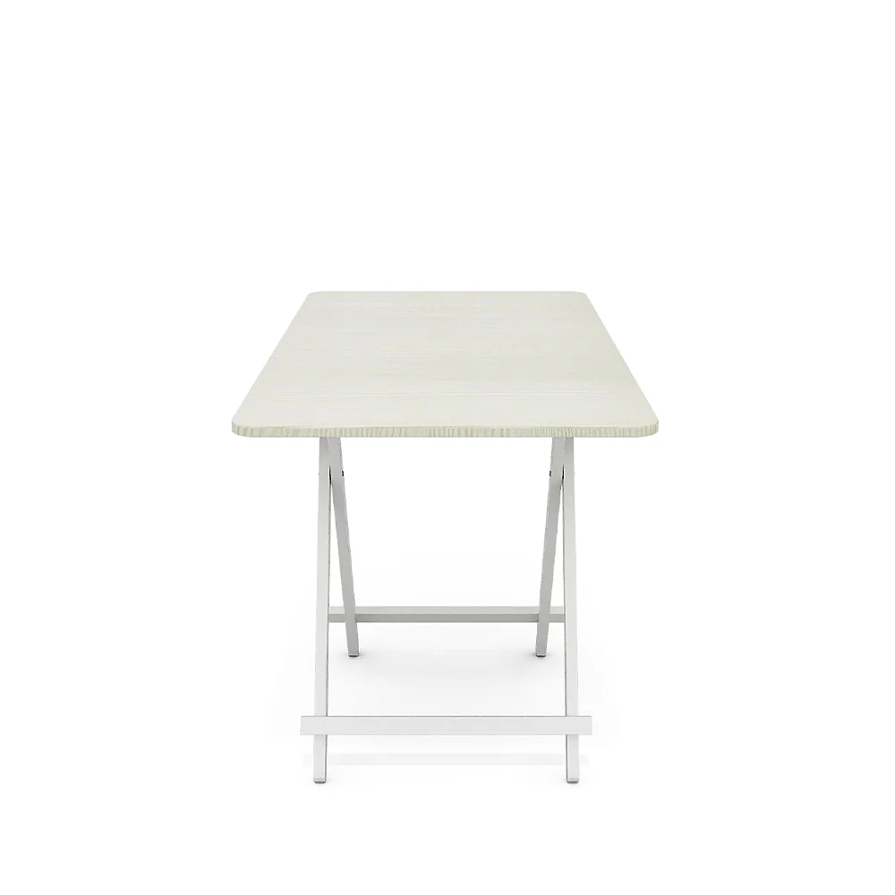 Livingandhome Folding Wooden Dining Table 100x60cm White - Image 4