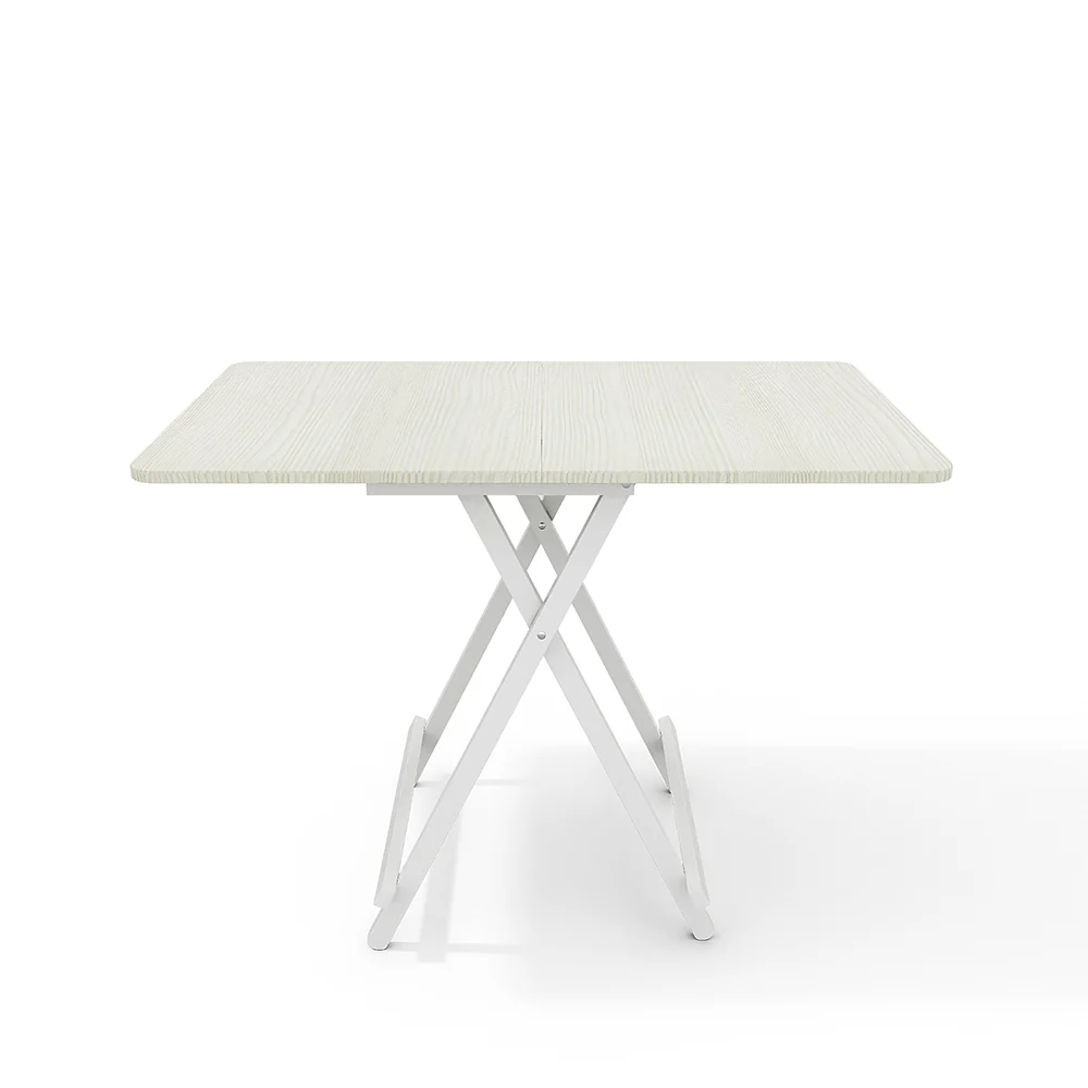 Livingandhome Folding Wooden Dining Table 100x60cm White - Image 5