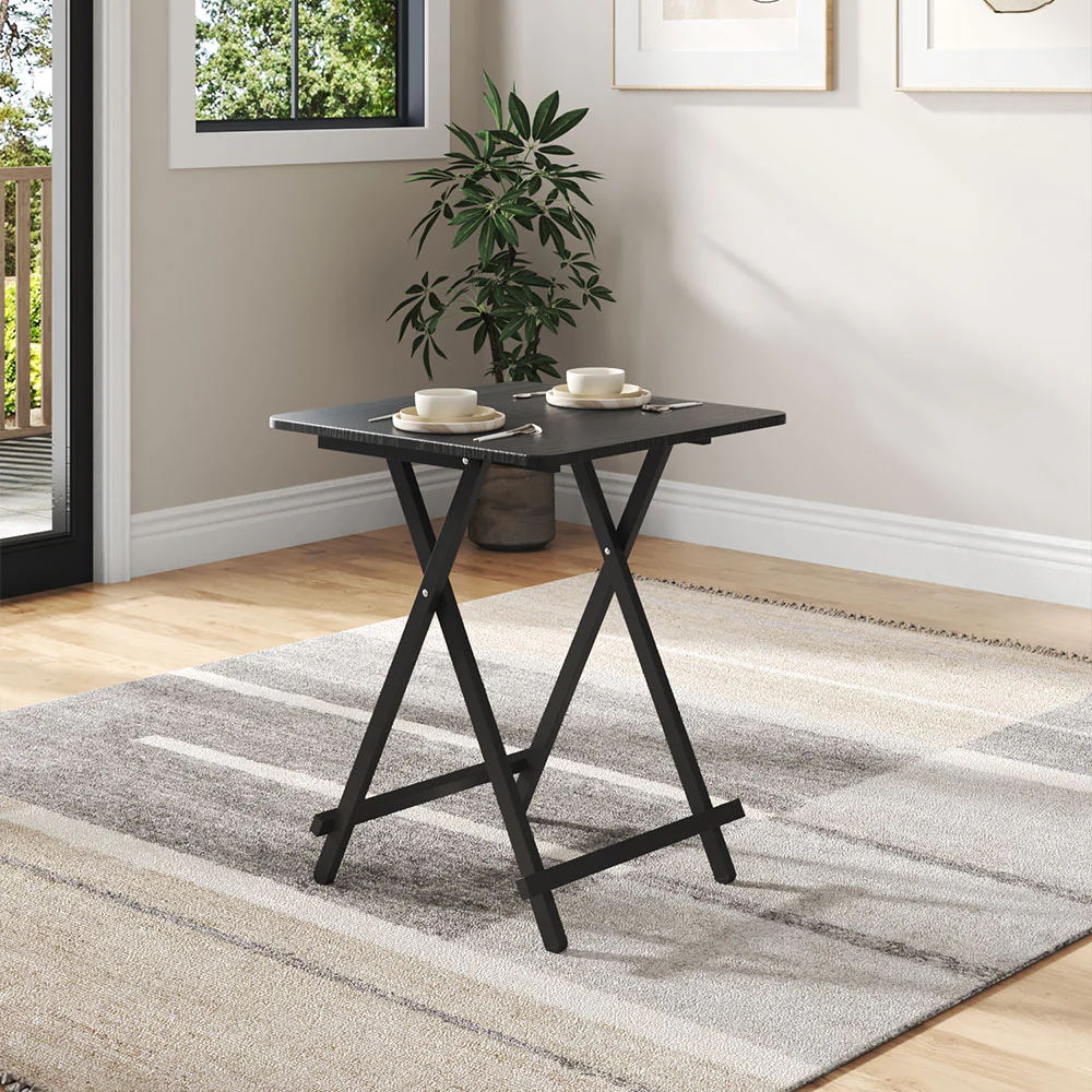 Livingandhome Folding Wooden Dining Table - Image 2