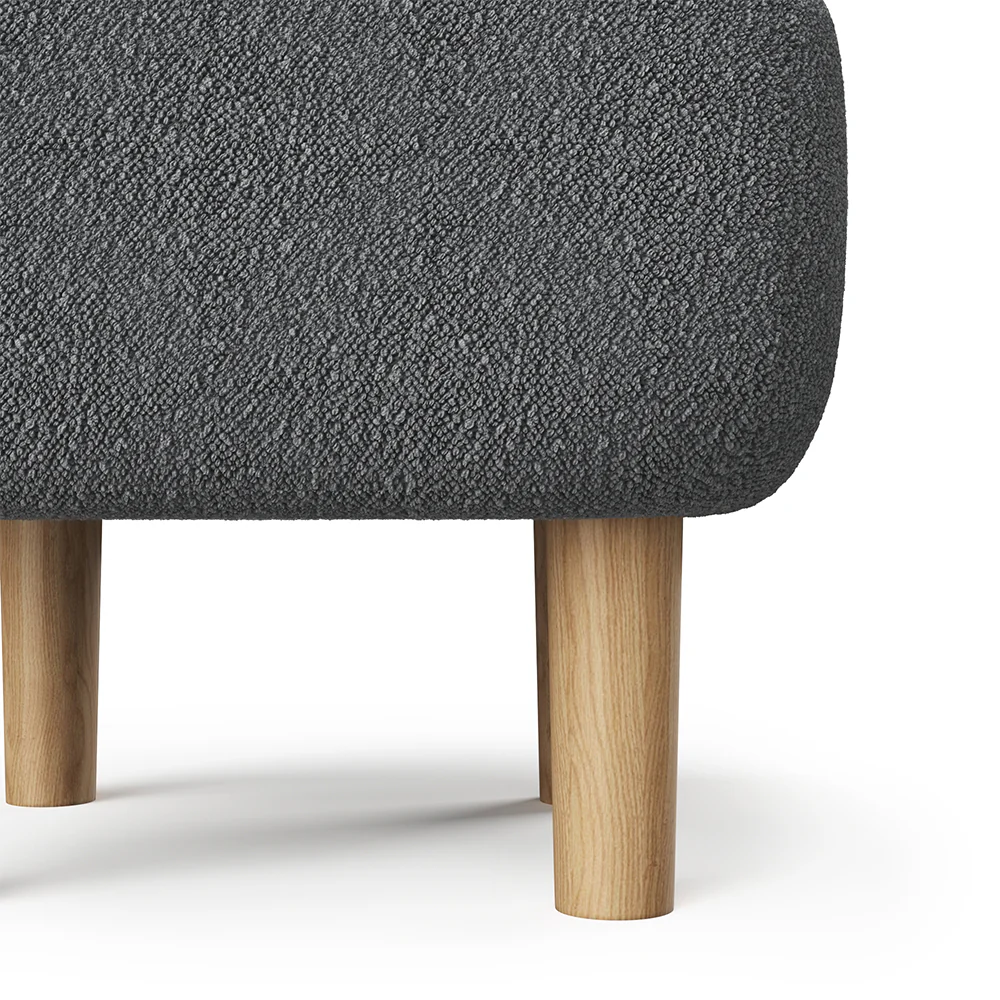 Livingandhome Footstool Pouffe Stool with Wooden Legs - Image 3
