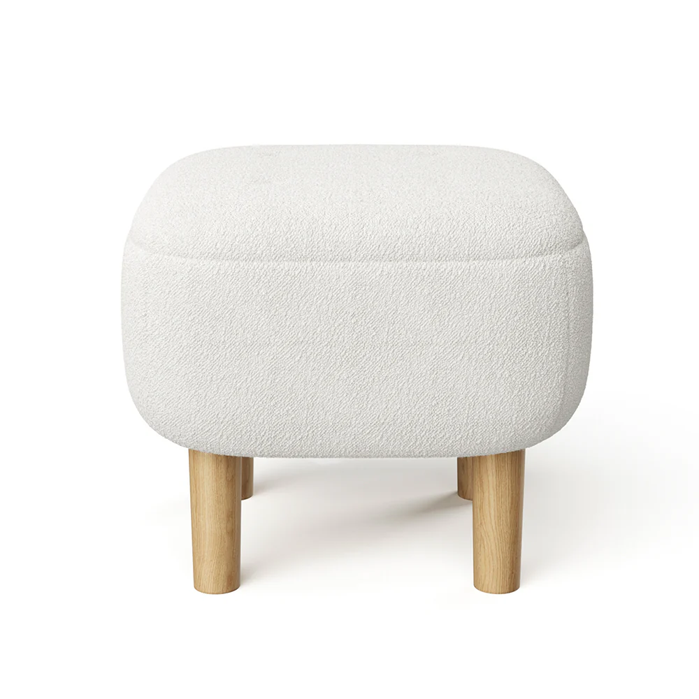 Livingandhome Footstool Pouffe Stool With Wooden Legs - Image 3