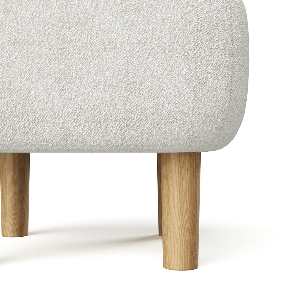 Livingandhome Footstool Pouffe Stool With Wooden Legs - Image 5