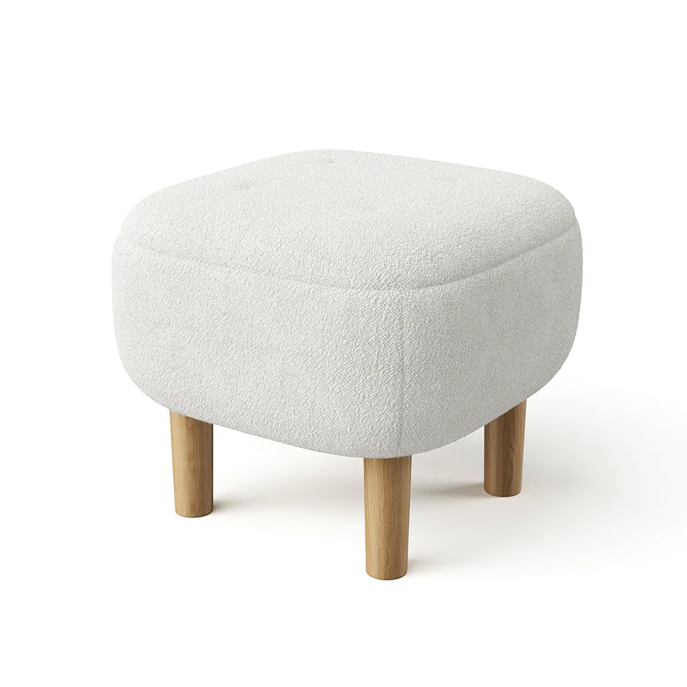 Livingandhome Footstool Pouffe Stool With Wooden Legs - Image 7