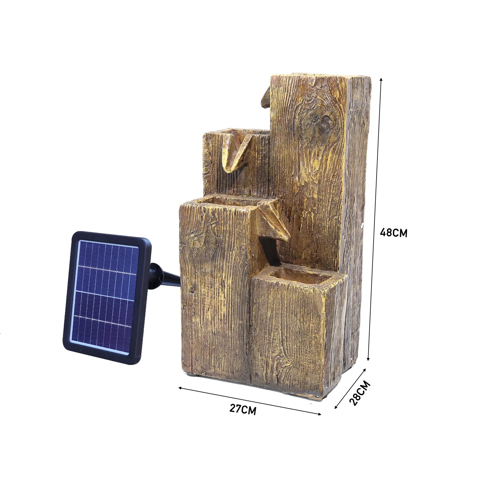 Livingandhome Freestanding Garden Falls Fountain Rockery Decor Solar Powered - Image 7