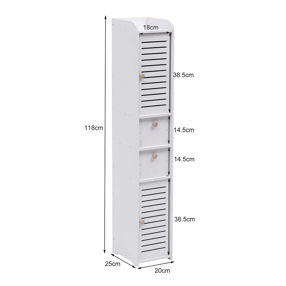 Livingandhome Freestanding Wooden Tall Bathroom Storage Cabinet - Image 2