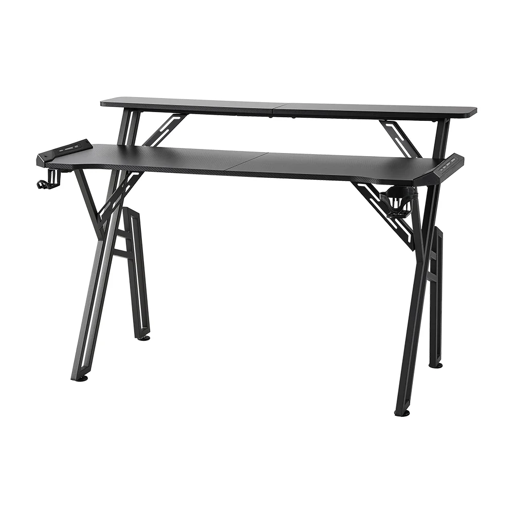 Livingandhome Gaming Desk with LED Lighting and Stand - Image 2