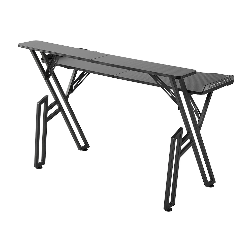 Livingandhome Gaming Desk with LED Lighting and Stand - Image 3