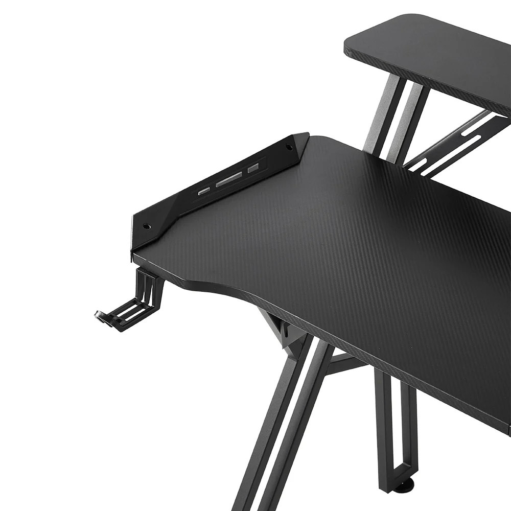 Livingandhome Gaming Desk with LED Lighting and Stand - Image 4