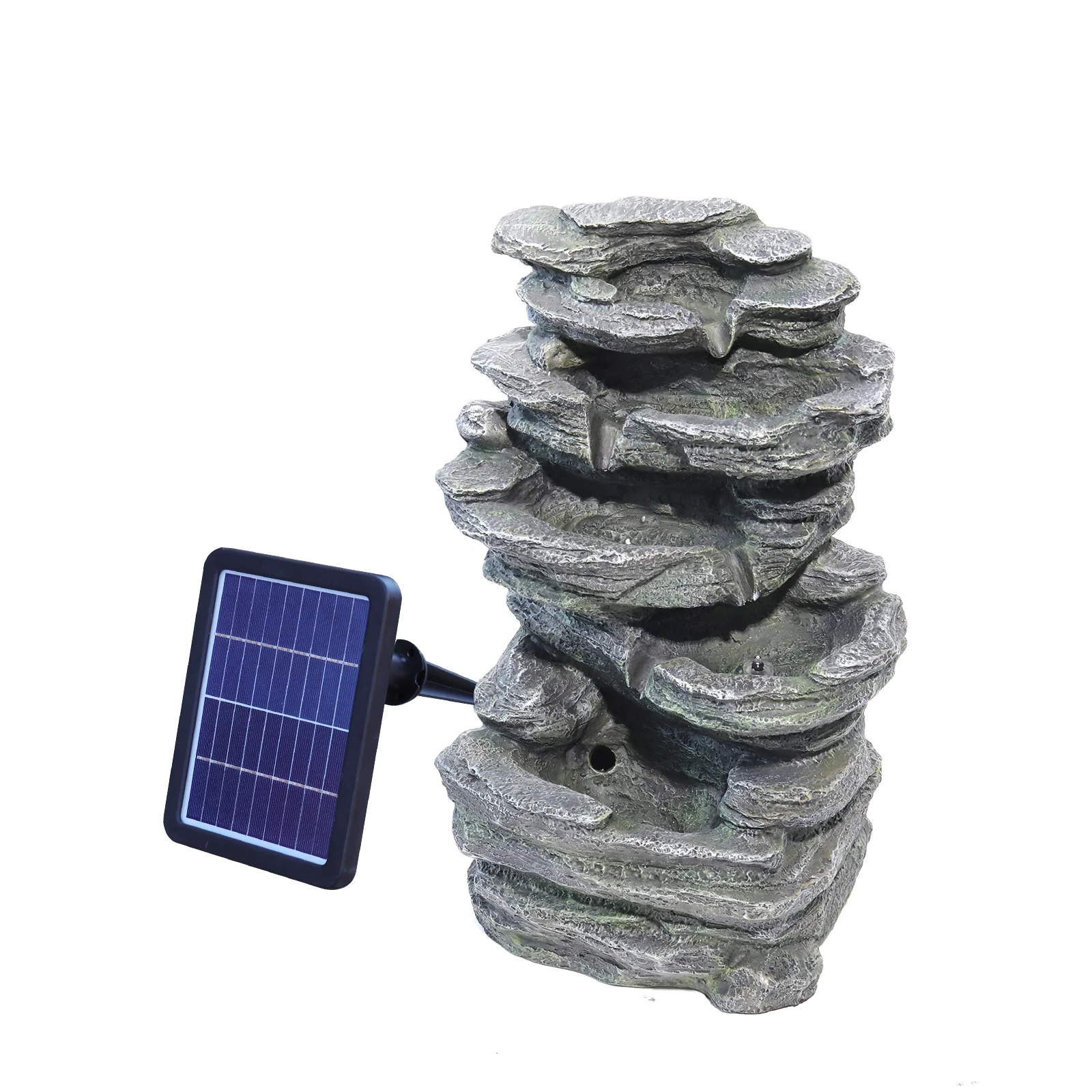 Livingandhome Garden Water Feature Outdoor LED Waterfall Fountain Rockery Decor - Image 4