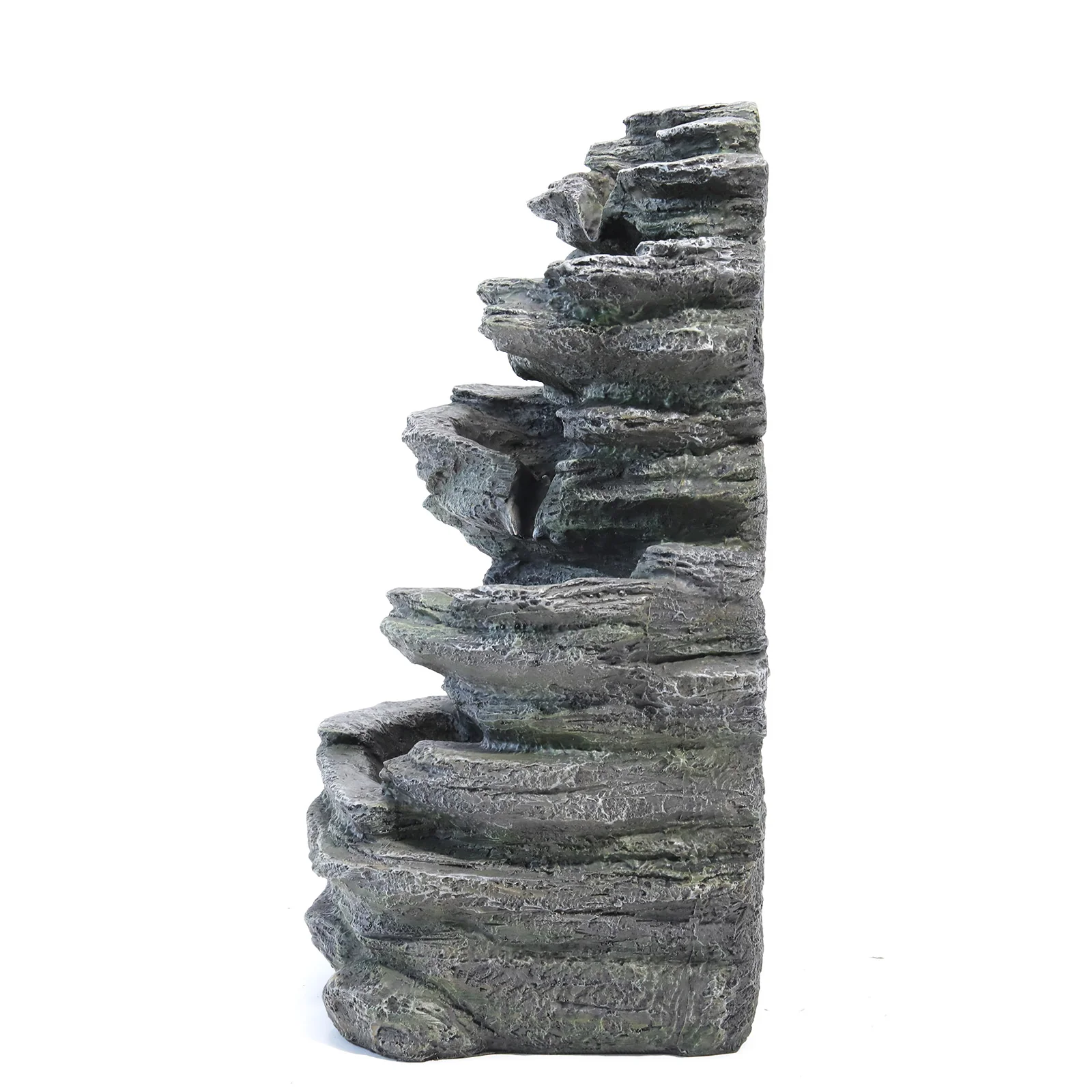 Livingandhome Garden Water Feature Outdoor LED Waterfall Fountain Rockery Decor - Image 5