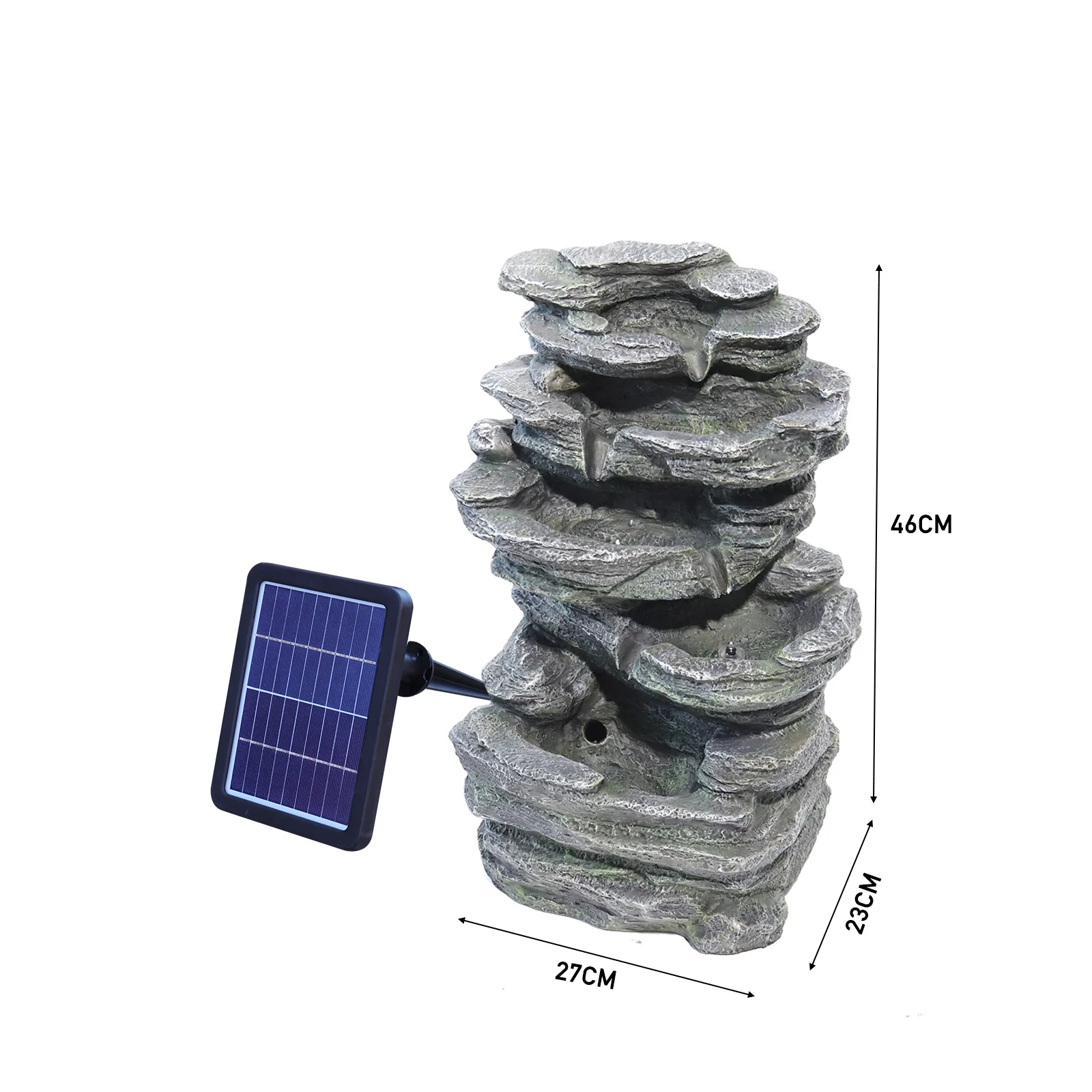 Livingandhome Garden Water Feature Outdoor LED Waterfall Fountain Rockery Decor - Image 7