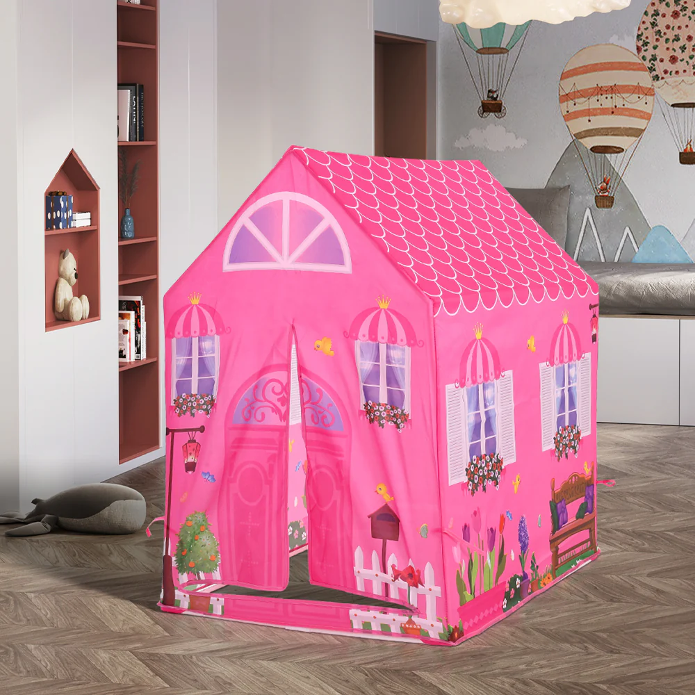 Livingandhome Girls Play Tent Pink Princess Castle Portable Playhouse - Image 2