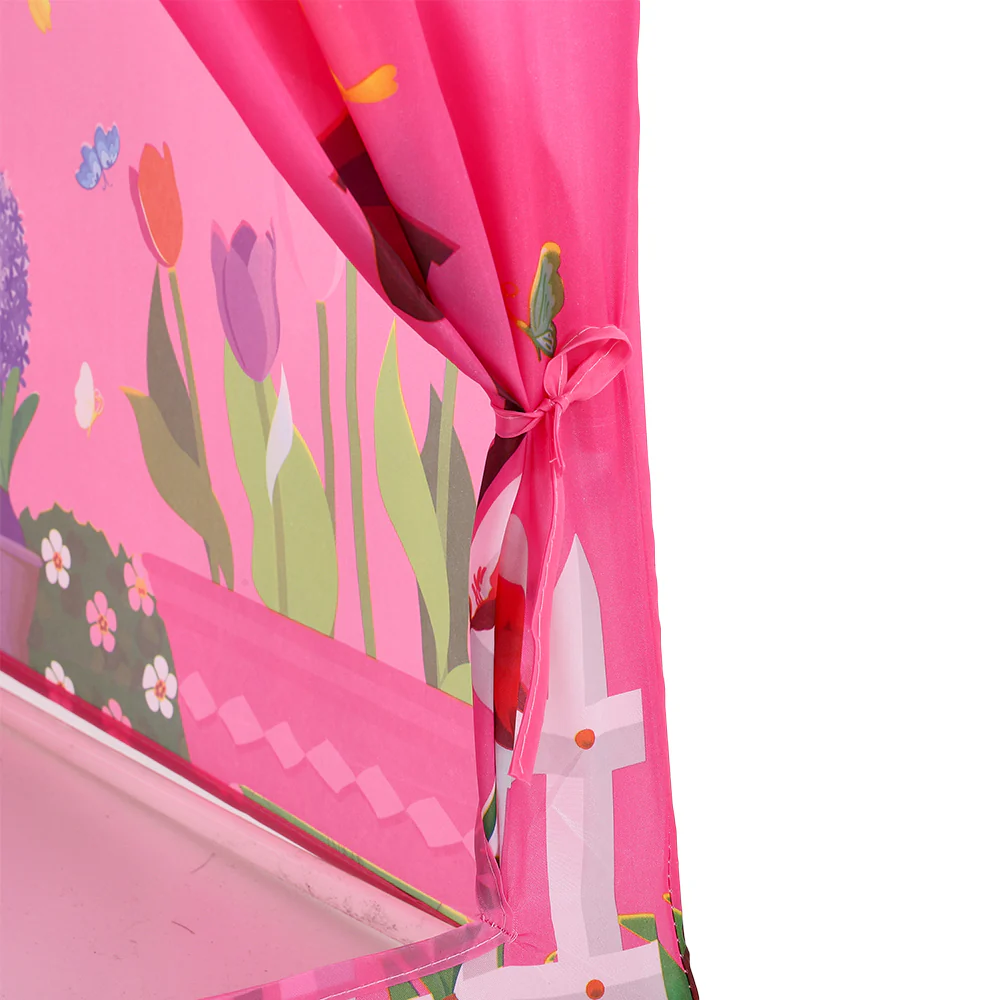 Livingandhome Girls Play Tent Pink Princess Castle Portable Playhouse - Image 4