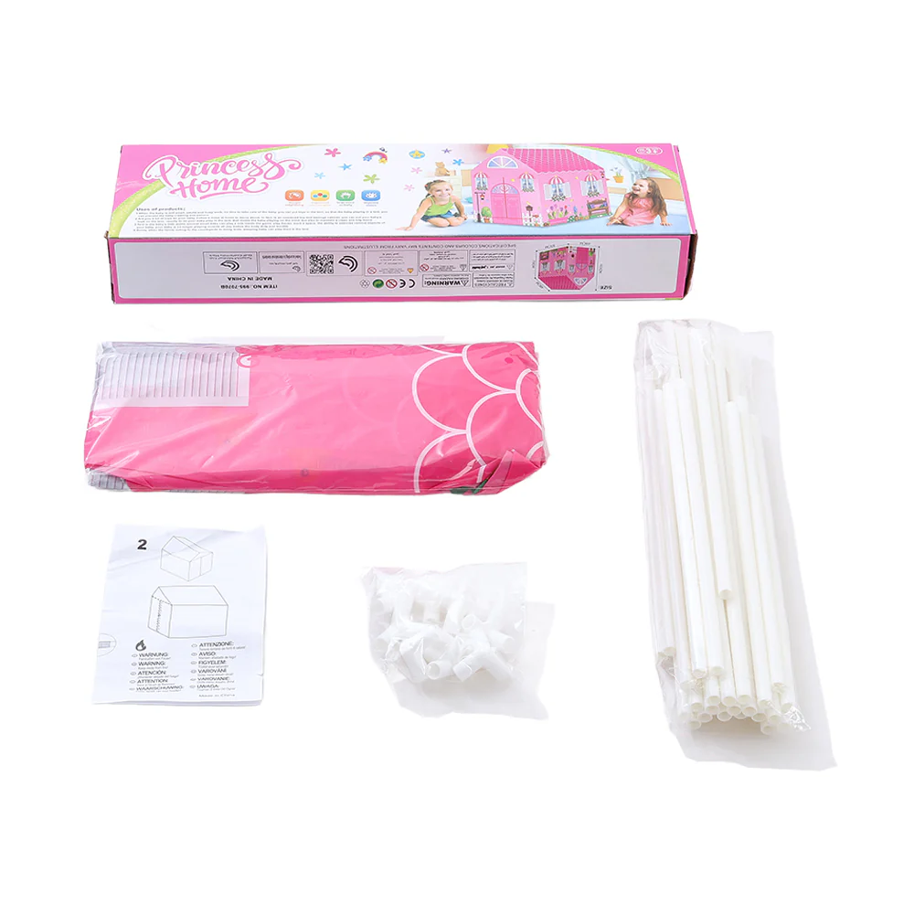 Livingandhome Girls Play Tent Pink Princess Castle Portable Playhouse - Image 6