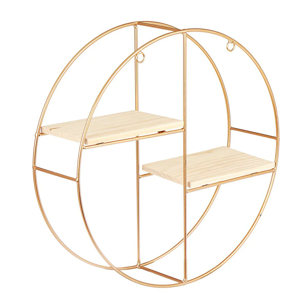 Livingandhome Gold Wall Hanging Storage and Display Decorative Shelf - Image 4