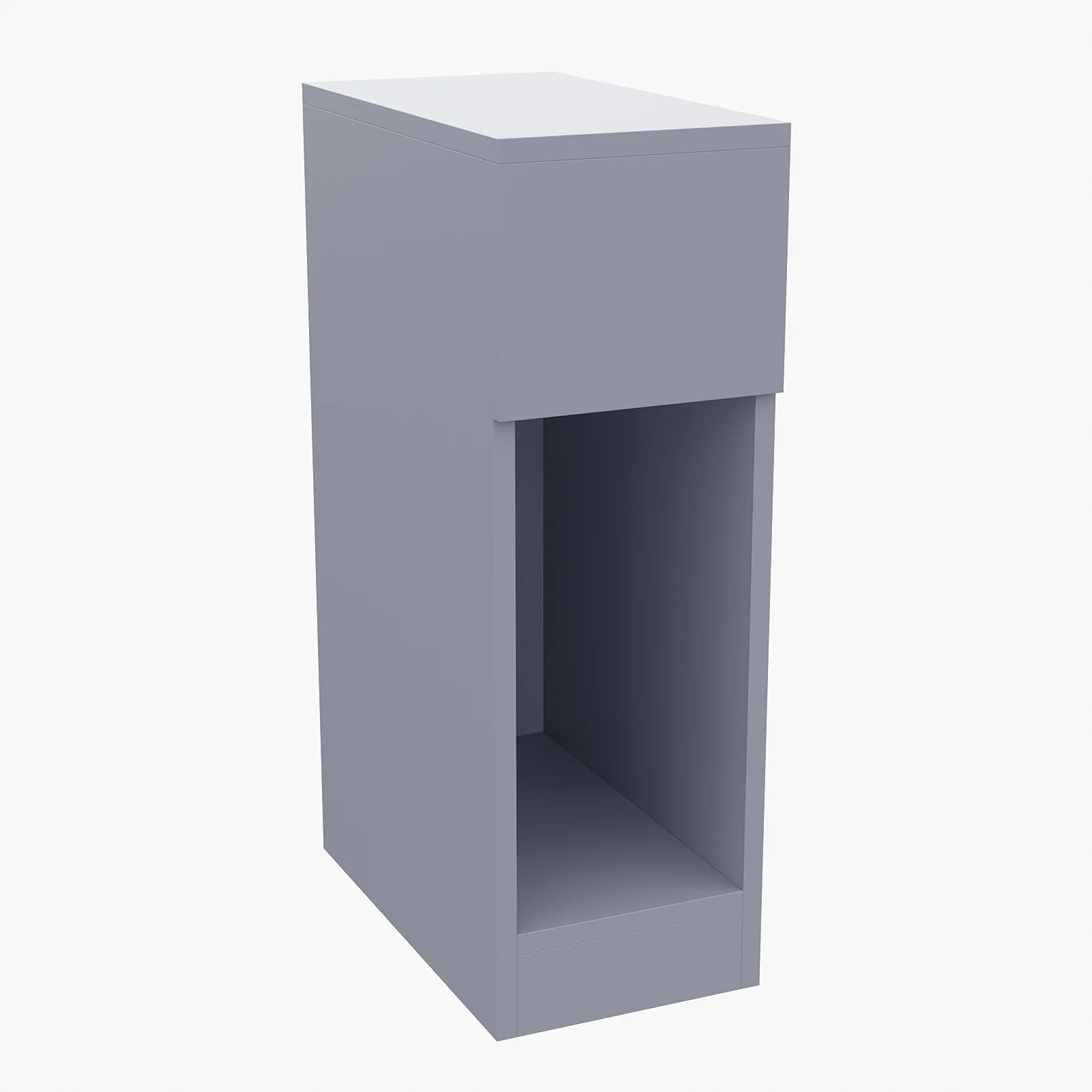 Livingandhome Grey Bedside Table with a Drawer - Image 2