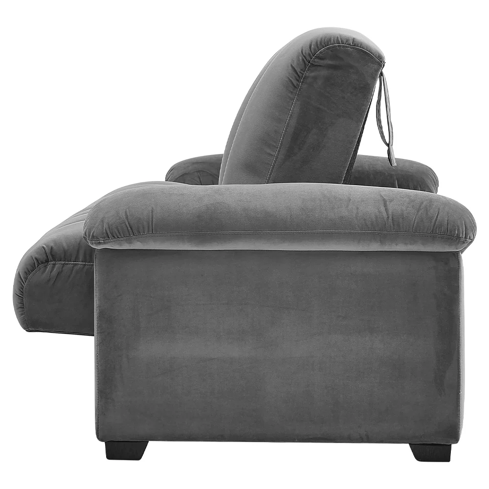 Livingandhome Grey Fabric Sleeper Sofa with Pillows - Image 7