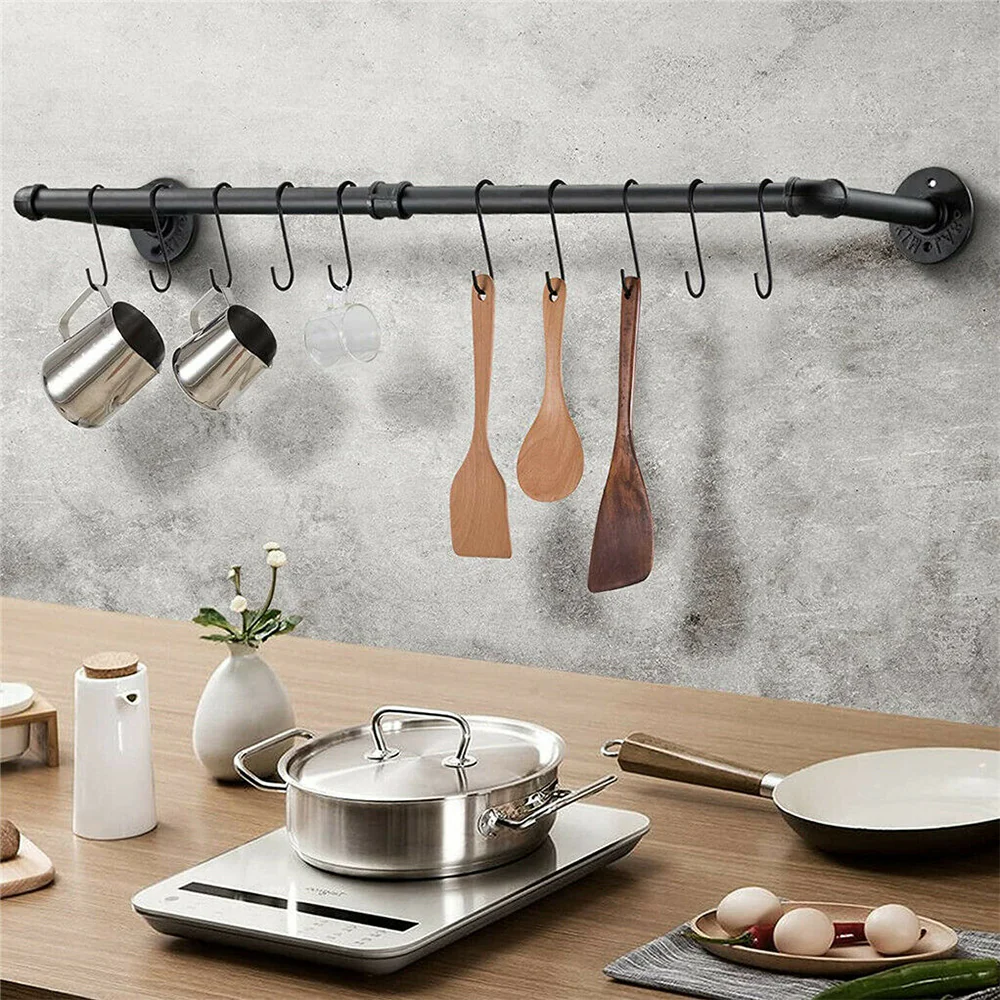 Livingandhome Heavy Duty Iron Industrial Clothes Rail