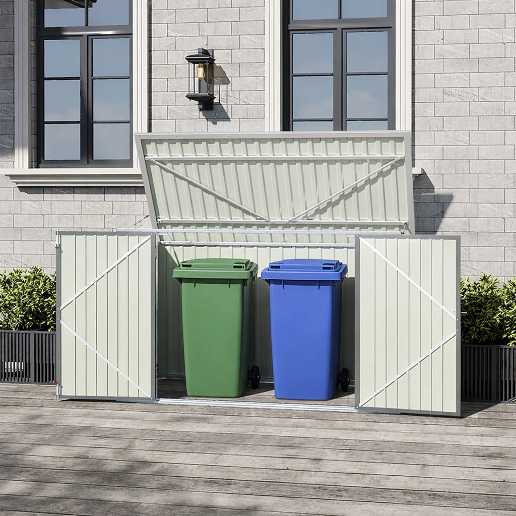 Livingandhome Heavy Duty Steel Bicycle/Bin Storage Shed - Image 3
