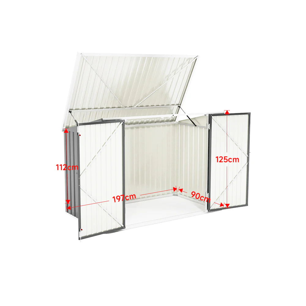 Livingandhome Heavy Duty Steel Bicycle/Bin Storage Shed - Image 8