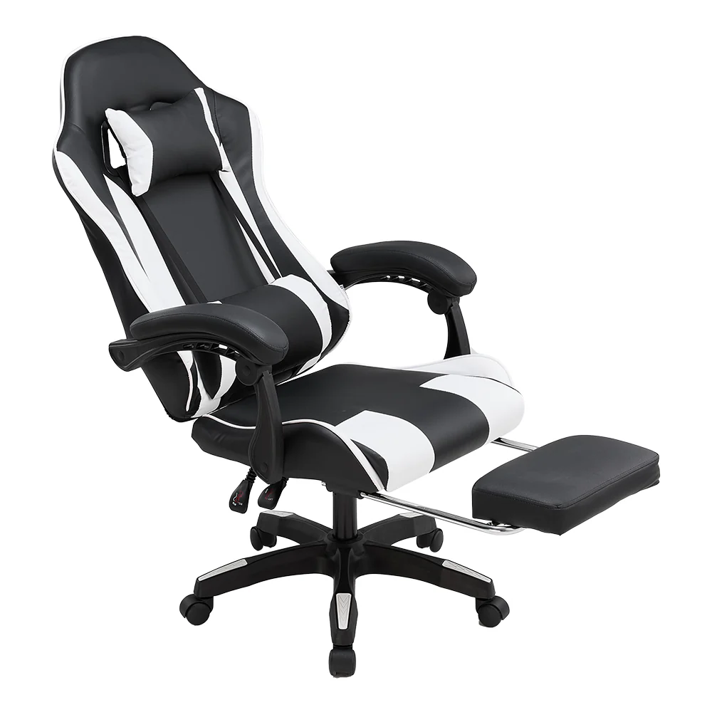 Livingandhome High Back Reclining Gaming Chair with Footrest - Image 4