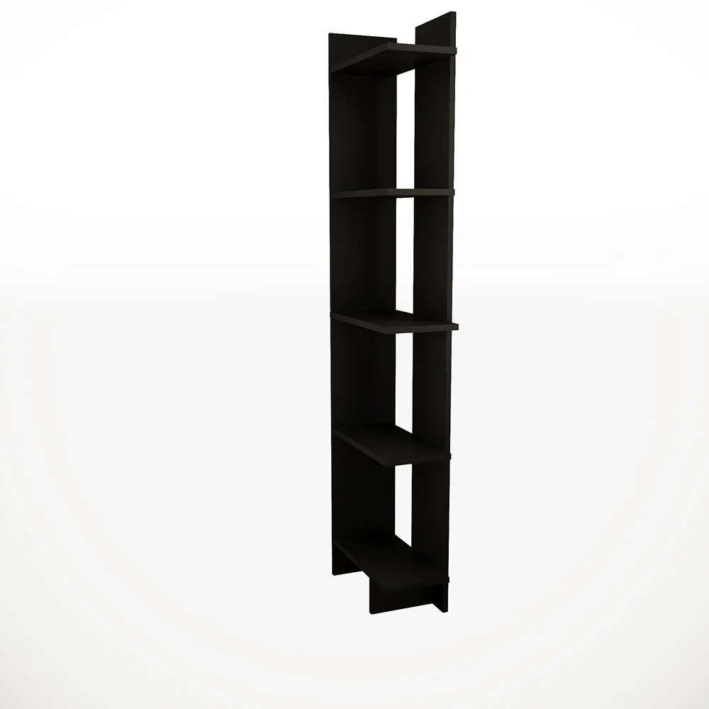 Livingandhome Industrial 5-Tier Corner Bookshelf Shelf Unit - Image 4