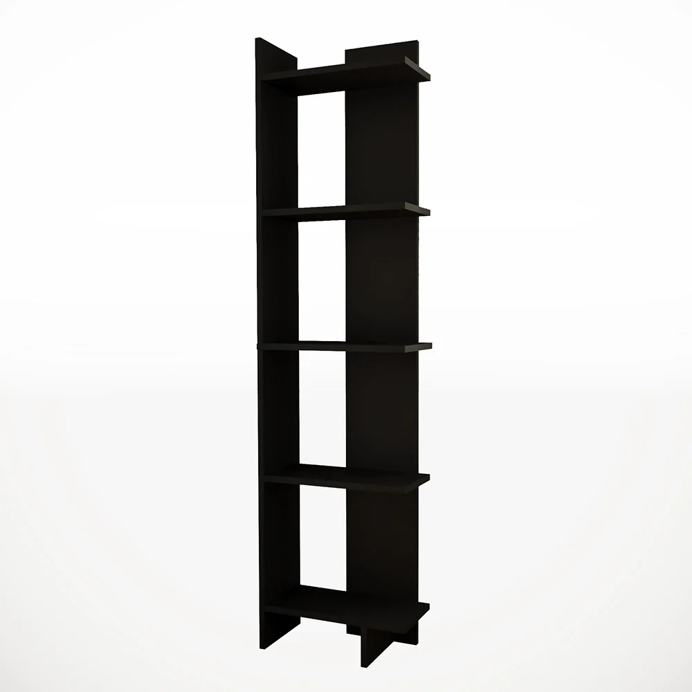 Livingandhome Industrial 5-Tier Corner Bookshelf Shelf Unit - Image 5