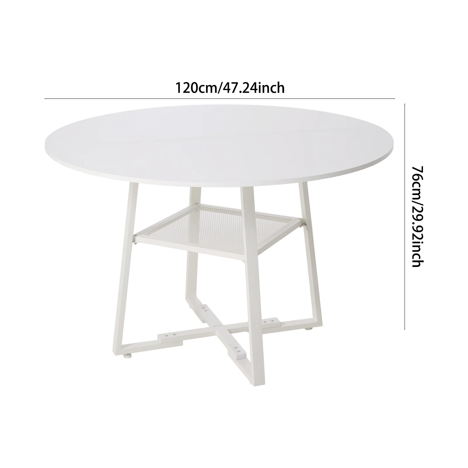 Livingandhome Industrial Round Dining Table White Top - Image 3