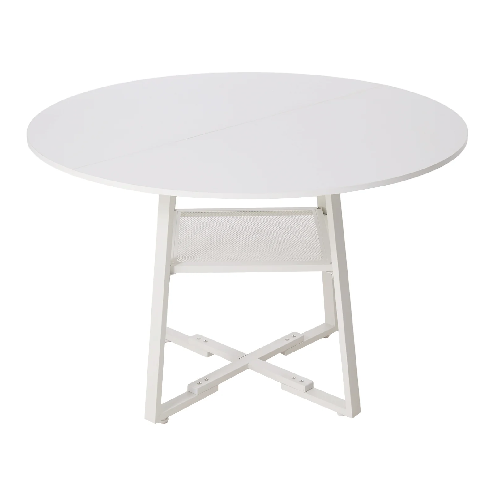 Livingandhome Industrial Round Dining Table White Top - Image 4