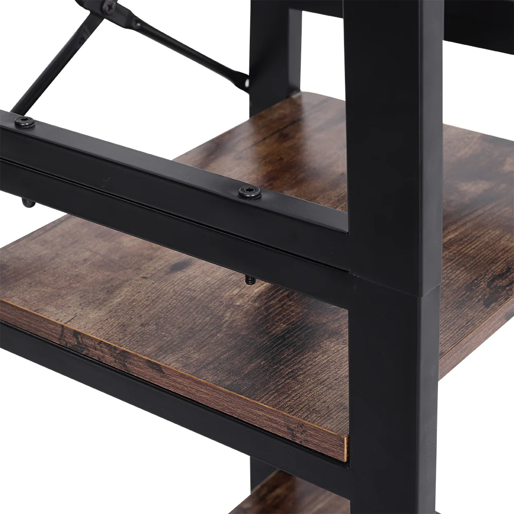 Livingandhome Industrial Style Clothing Rack With 4 Tiers Of Shelves - Image 6