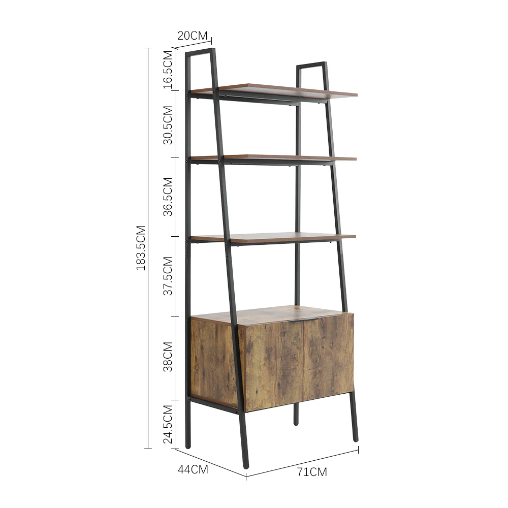 Livingandhome Industrial Style Wooden Bookshelf - Image 8
