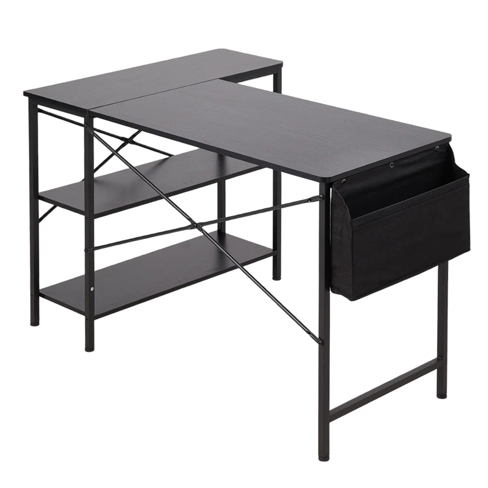 Livingandhome L-Shaped Office Desk with Storage - Image 3
