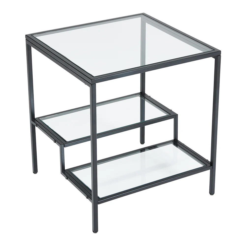 Livingandhome Ladder Style Tempered Glass Side Table - Image 5