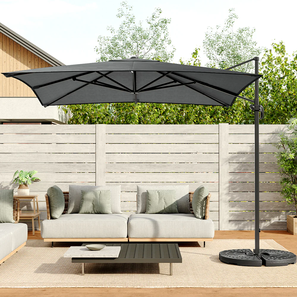 Livingandhome Large Square Canopy Rotating Outdoor Cantilever Parasol - Image 14