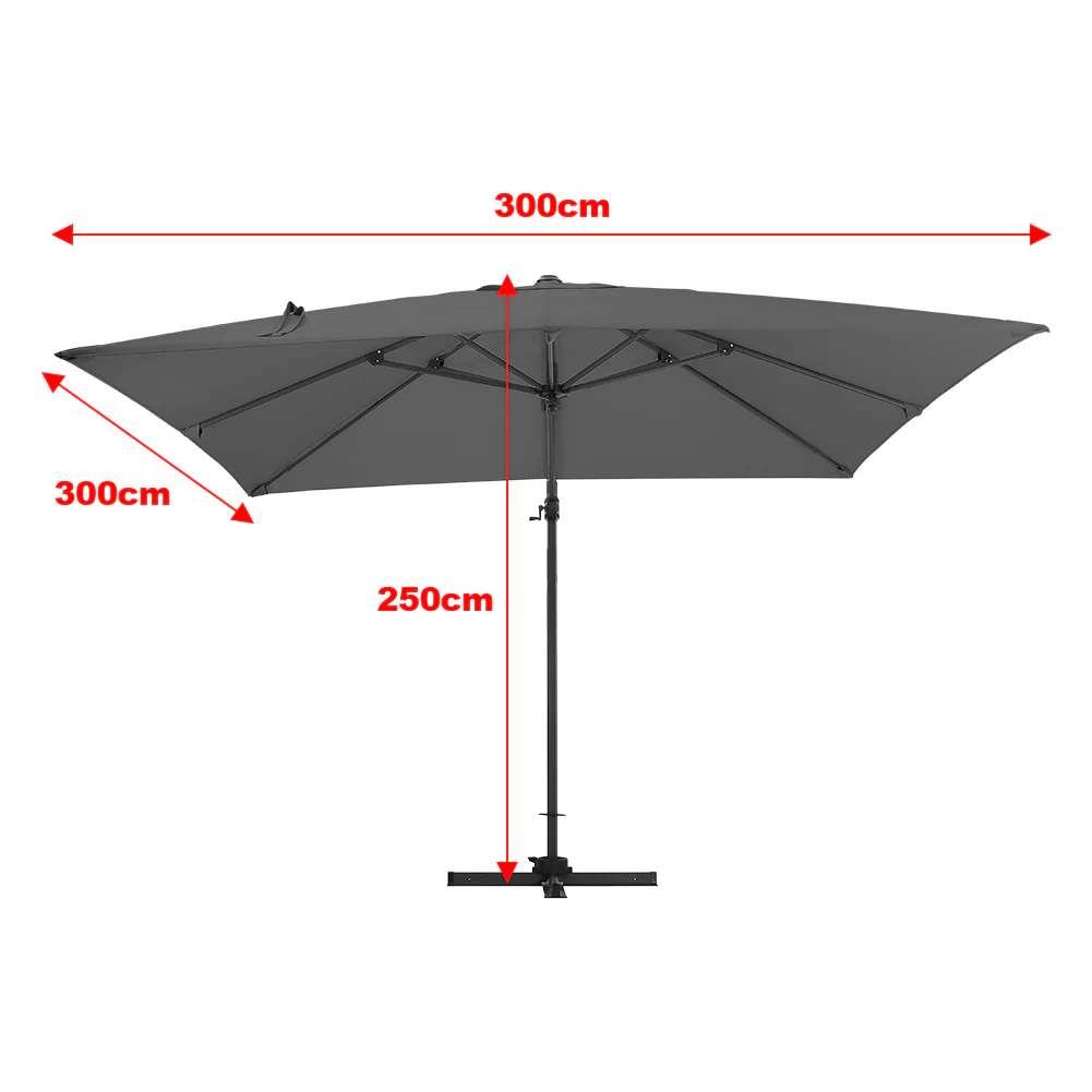 Livingandhome Large Square Canopy Rotating Outdoor Cantilever Parasol - Image 7