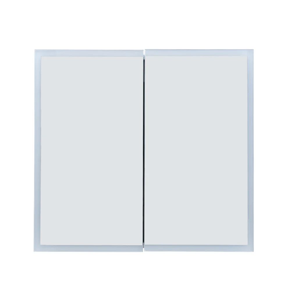 Livingandhome LED Illuminated Double Door Frameless Mirror Cabinet - Image 2