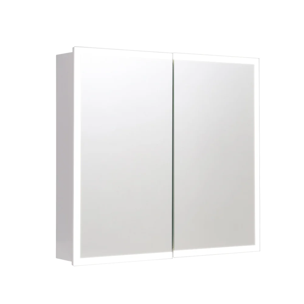 Livingandhome LED Illuminated Double Door Frameless Mirror Cabinet - Image 3