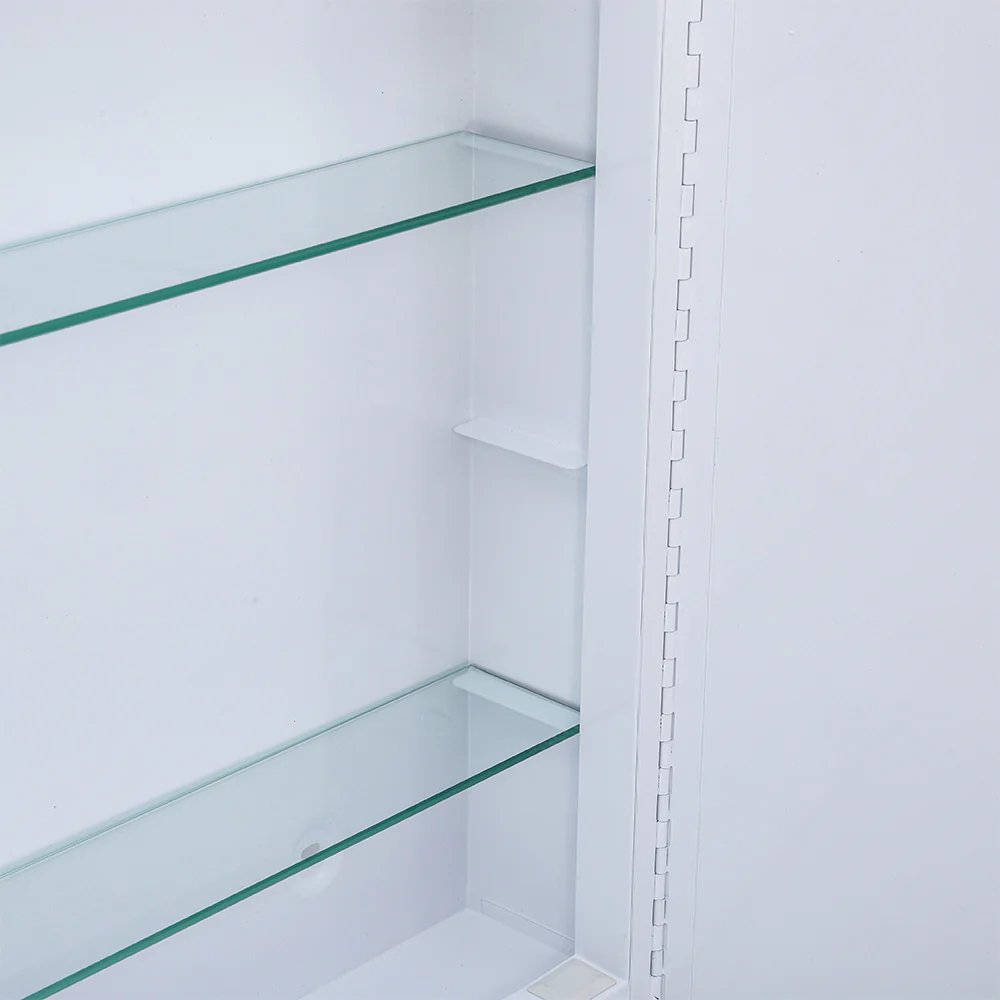 Livingandhome LED Illuminated Double Door Frameless Mirror Cabinet - Image 5