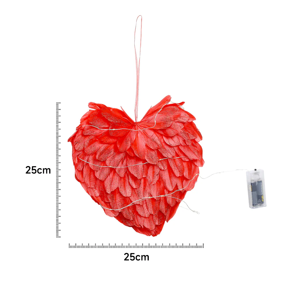 Livingandhome LED Light Red Feather Creative Hanging Ornament - Image 4