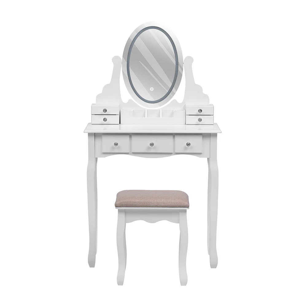Livingandhome LED-Lighted Vanity Desk with Storage Drawers - Image 3