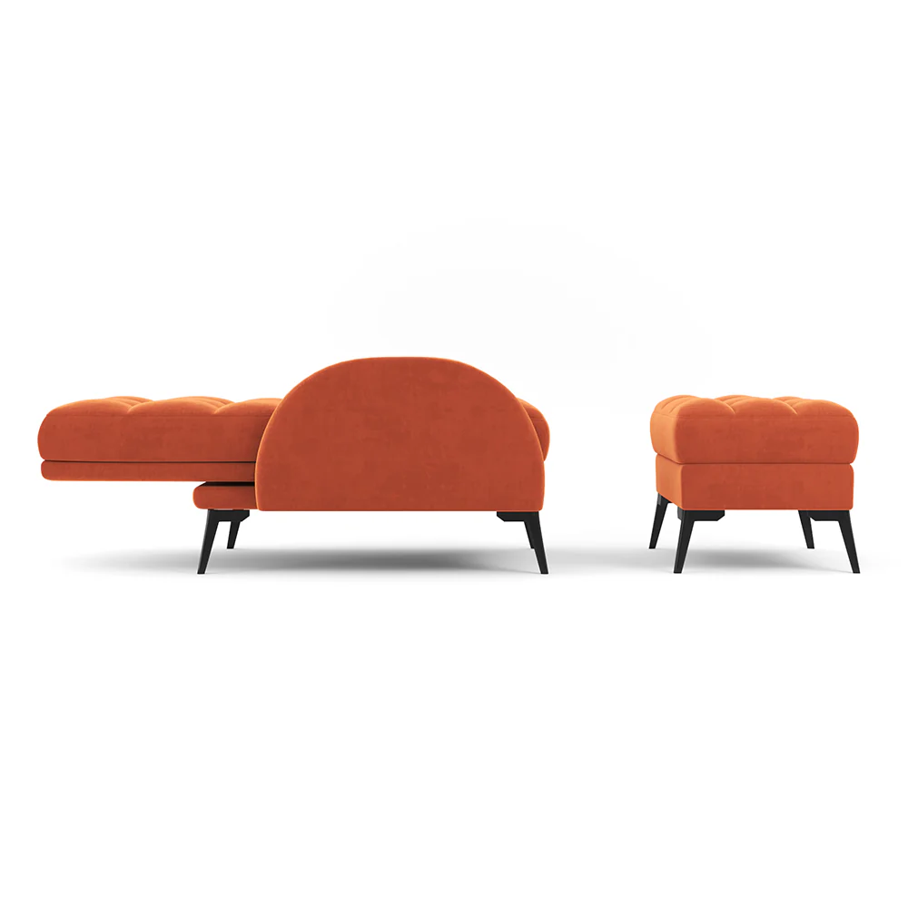Livingandhome Leisure Recliner Chair with Footstool and Metal Legs - Image 6