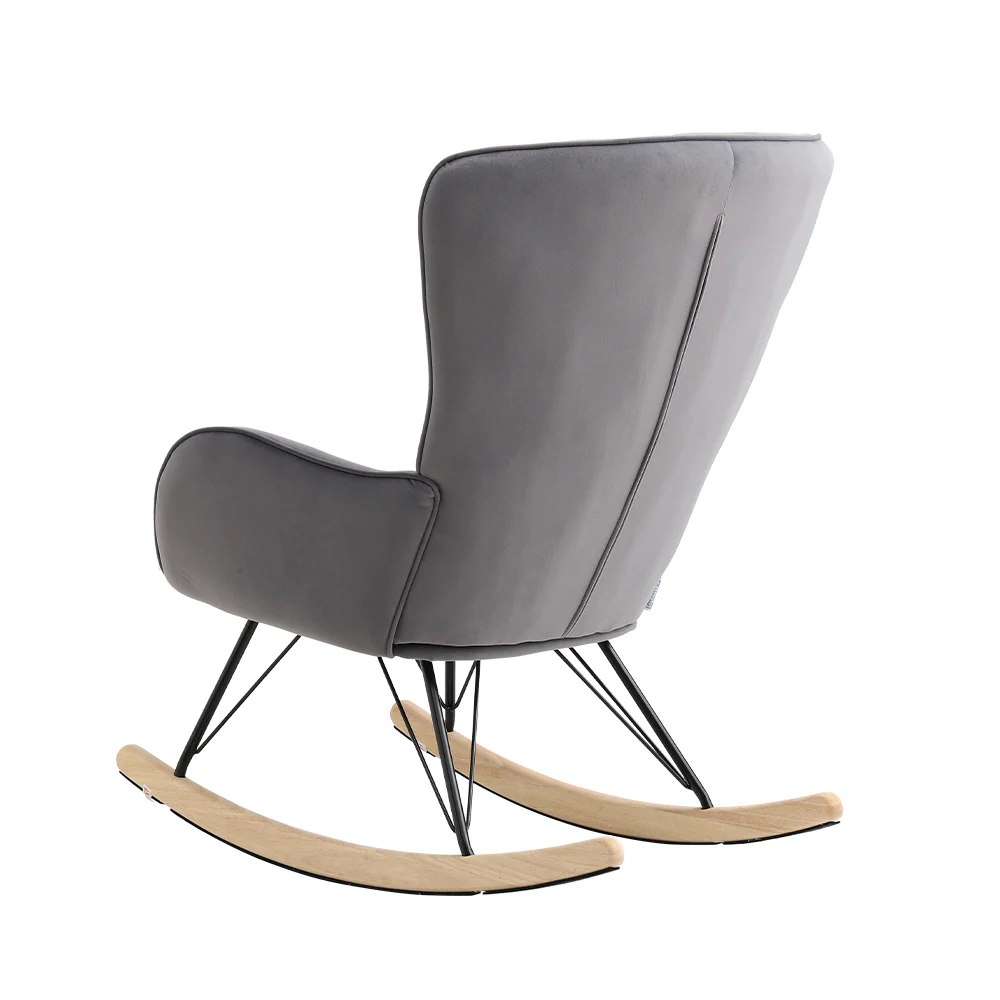 Livingandhome Light Brown Terry Cloth Rocking Chair - Image 5