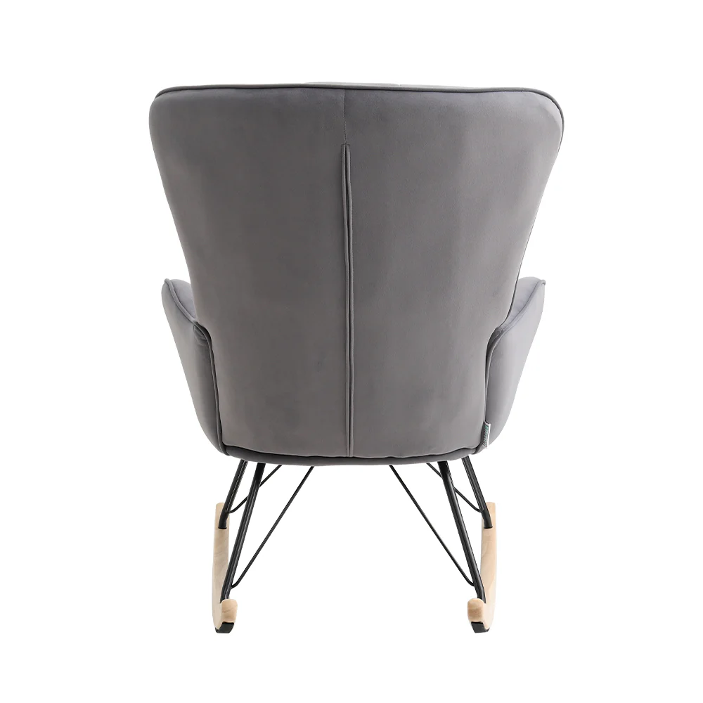Livingandhome Light Brown Terry Cloth Rocking Chair - Image 6