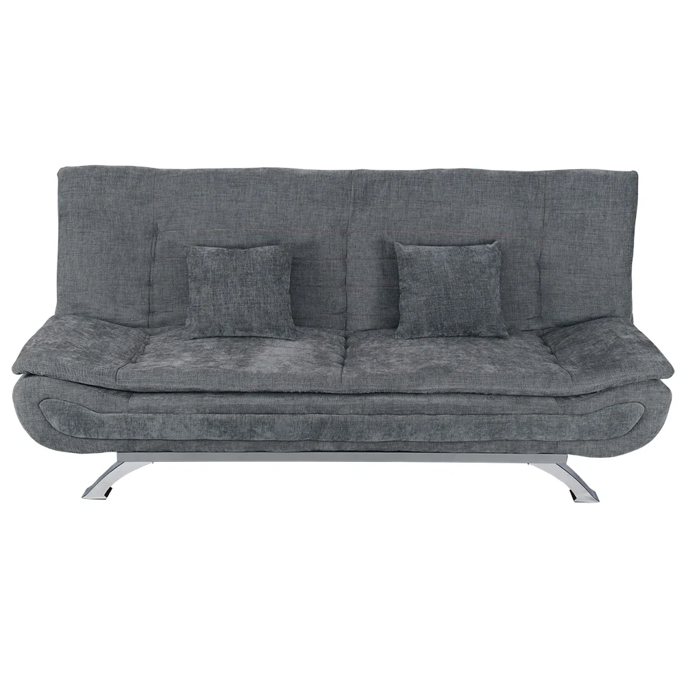 Livingandhome Linen Fabric 2-Seat Convertible Sofa Bed with Pillows - Image 7