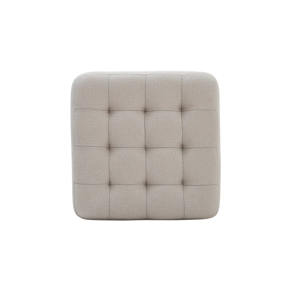 Livingandhome Linen Fabric Padded Wooden Leg Footstool - Image 2