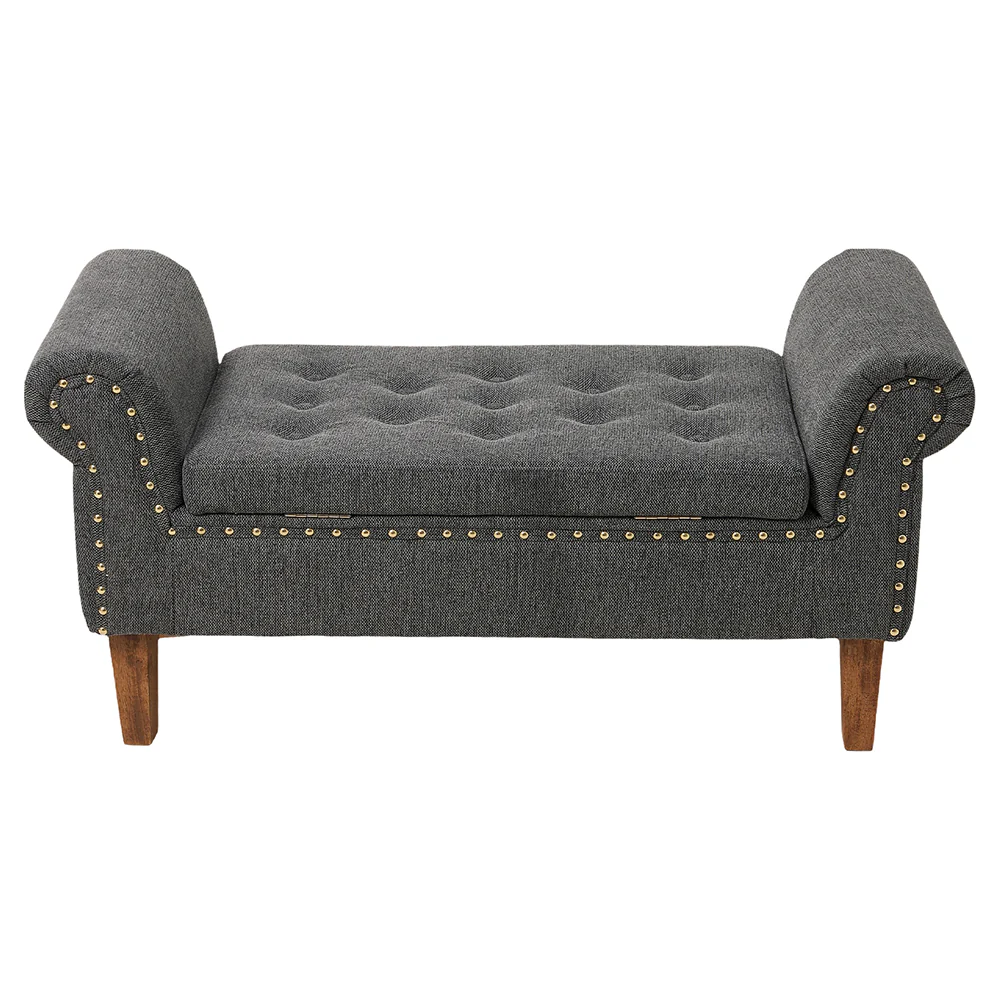 Livingandhome Linen Upholstered Storage Bench - Image 2
