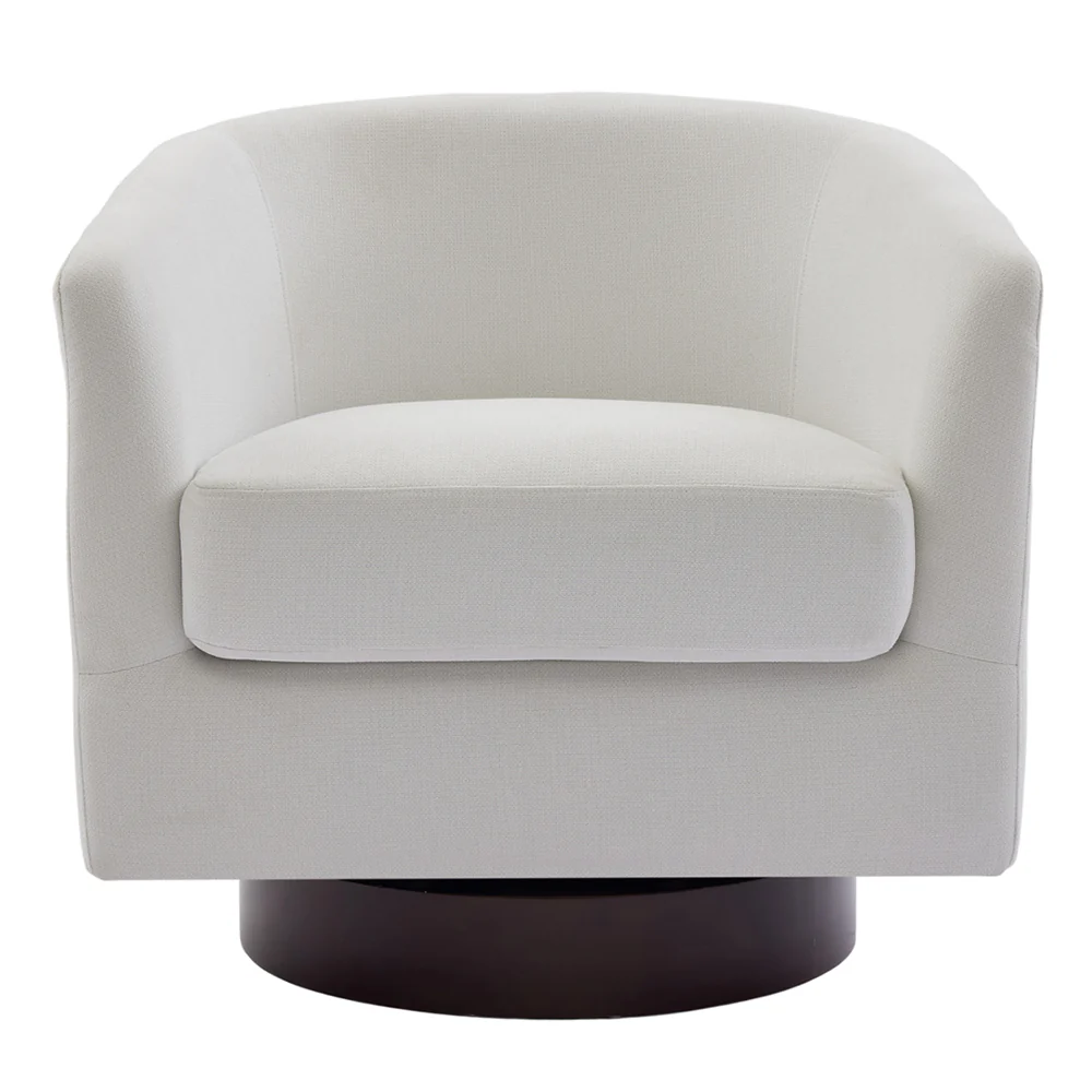 Livingandhome Linen Upholstered Swivel Armchair - Image 4