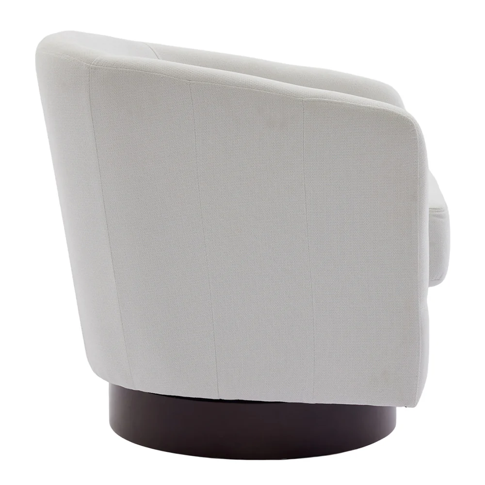 Livingandhome Linen Upholstered Swivel Armchair - Image 5